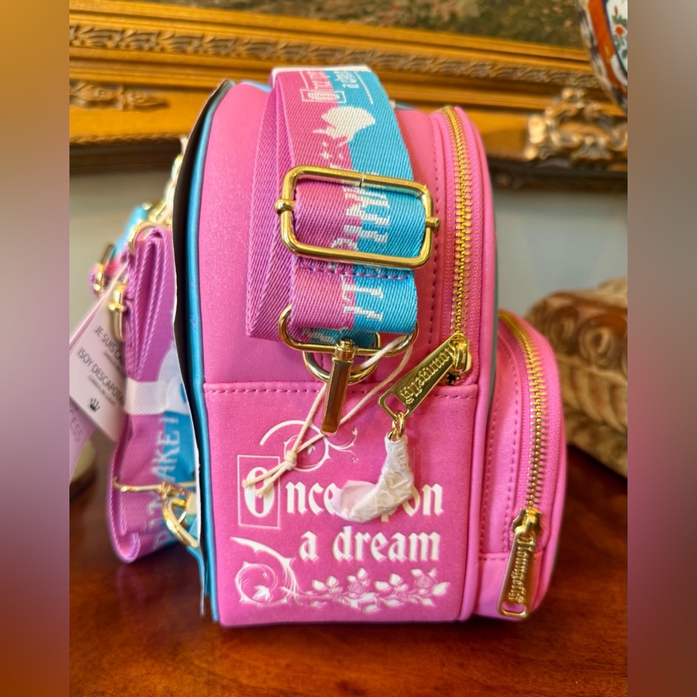 Loungefly Make it Pink Make it Blue Sleeping Beauty Convertible Mini Backpack - Picture 2 of 10